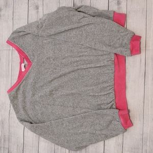 Pink Lily Gray and Pink Pullover